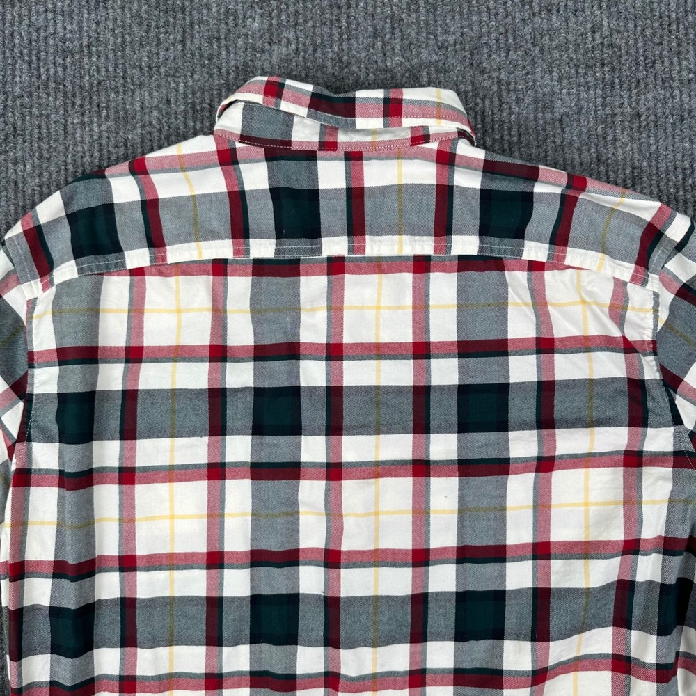 LL Bean Signature Button Down Shirt Mens XL Slimmest Fit Plaid Red Green White - Picture 4 of 12